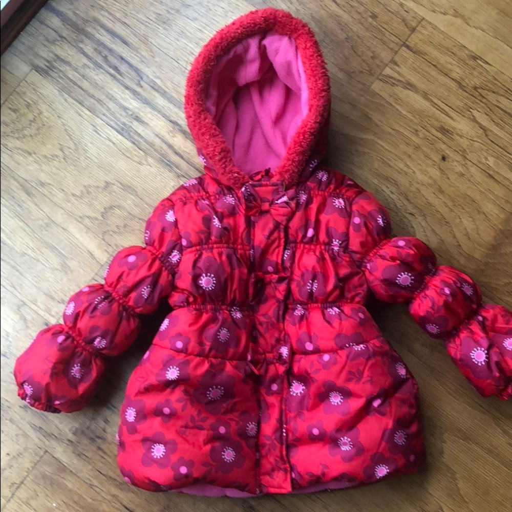 Girls heavy red jacket excellent condition